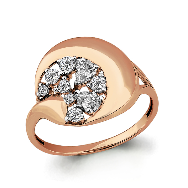 din aur roșu cu pietre Cubic zirconia